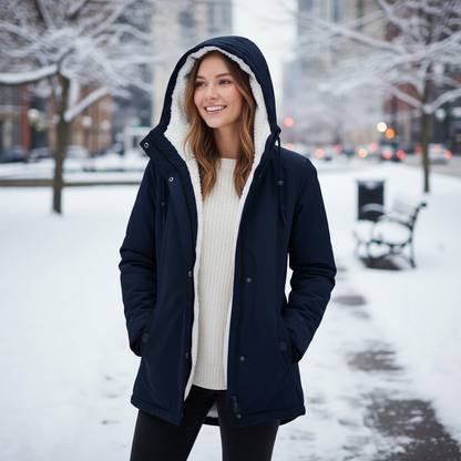 Warm gevoerde waterproof dameswinterjas