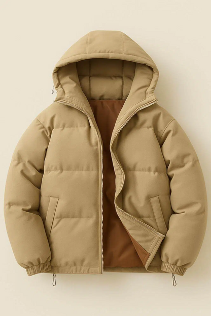Warme damesjas met capuchon