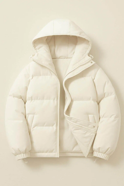Warme damesjas met capuchon