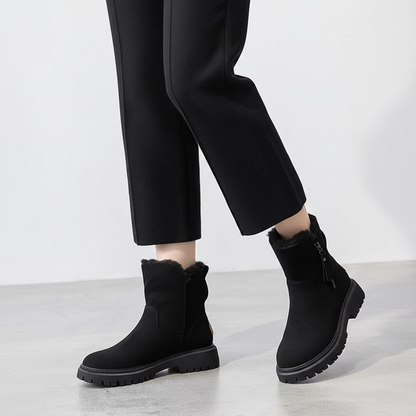 Warme gevoerde dames winterboots met rits