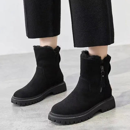 Warme gevoerde dames winterboots met rits