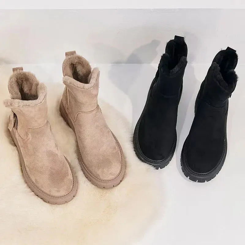 Warme gevoerde dames winterboots met rits