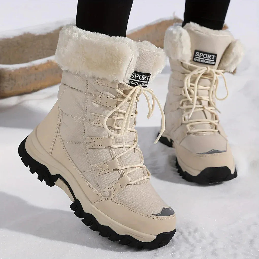 Warme gevoerde dames winterlaarzen met antislip zool