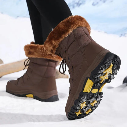 Warme gevoerde dames winterlaarzen met antislip zool