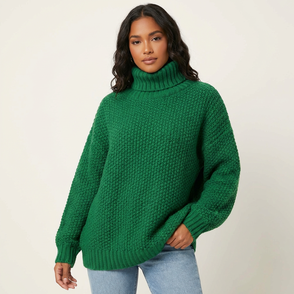Warme grofgebreide coltrui voor dames – Elara