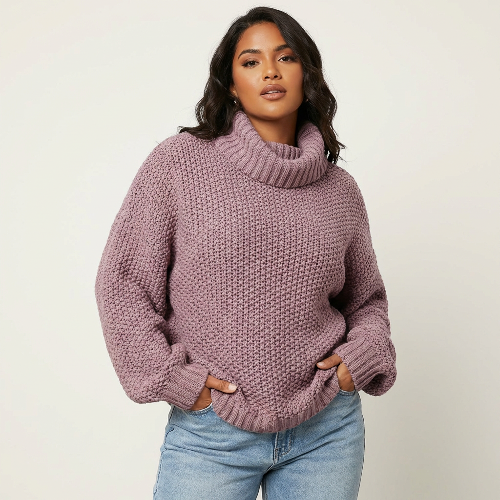 Warme grofgebreide coltrui voor dames – Elara