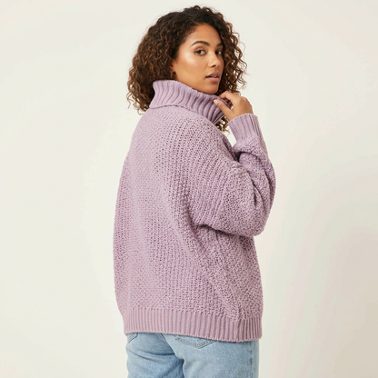 Warme grofgebreide coltrui voor dames – Elara