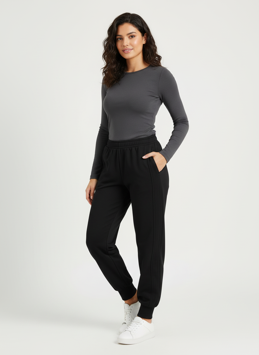Warme joggingbroek dames met elastische taille – Alpine