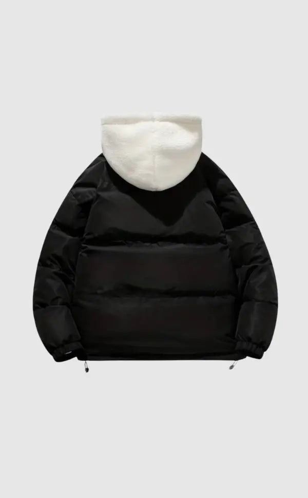 Warme teddy gevoerde puffer winterjas met capuchon