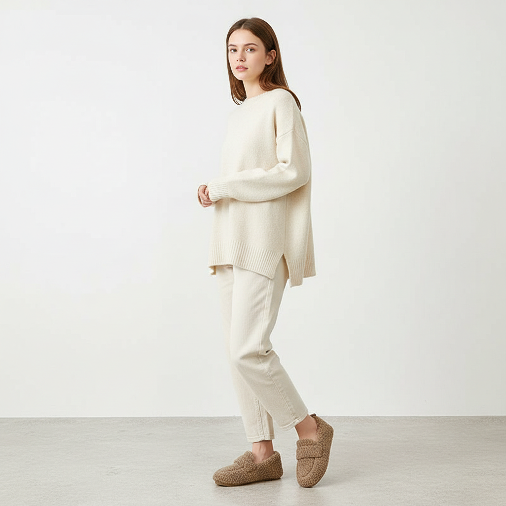 Warme teddy loafers voor dames