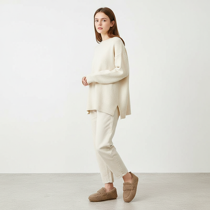 Warme teddy loafers voor dames