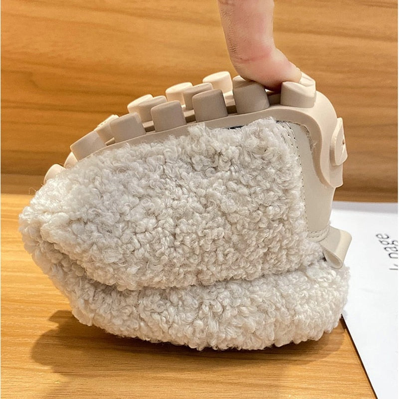Warme teddy loafers voor dames
