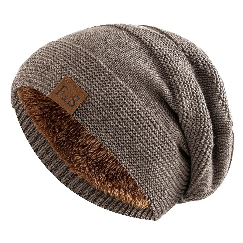 Warme winter beanie met fleece voering voor dames