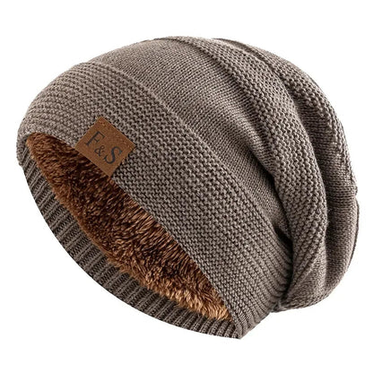 Warme winter beanie met fleece voering voor dames