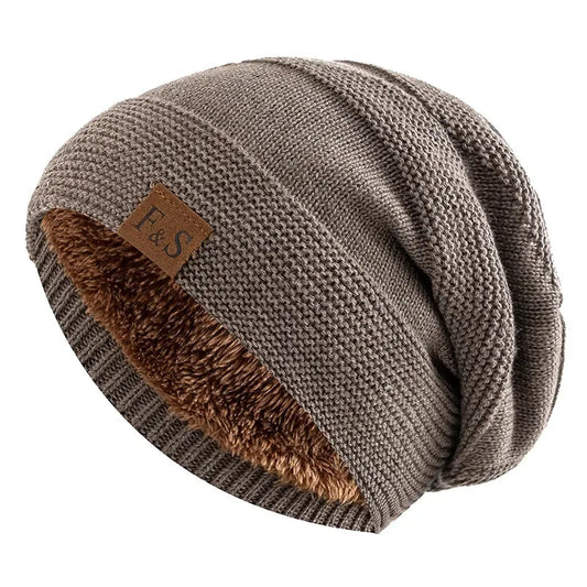 Warme winter beanie met fleece voering voor dames