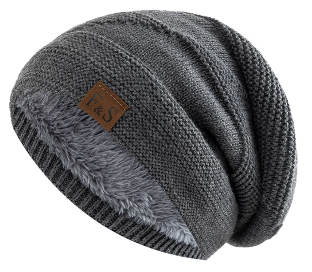 Warme winter beanie met fleece voering voor dames