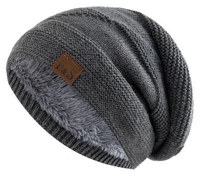 Warme winter beanie met fleece voering voor dames