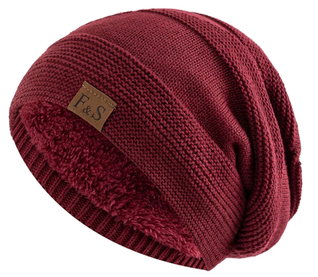 Warme winter beanie met fleece voering voor dames