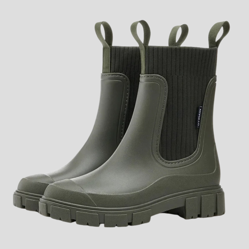 Waterafstotende Chelsea boots met grof profiel en elastische schacht