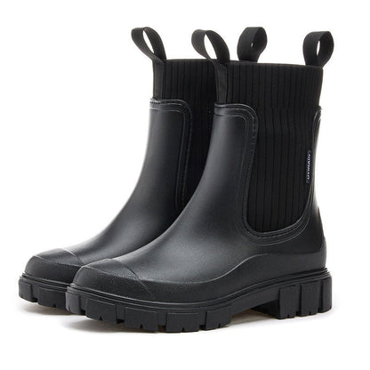 Waterdichte damesregenboots met warme sok