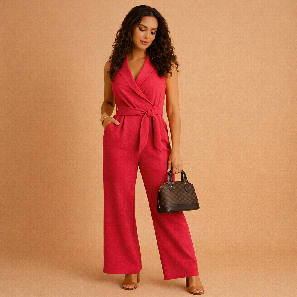 Seren Elegante Wikkel Jumpsuit Dames