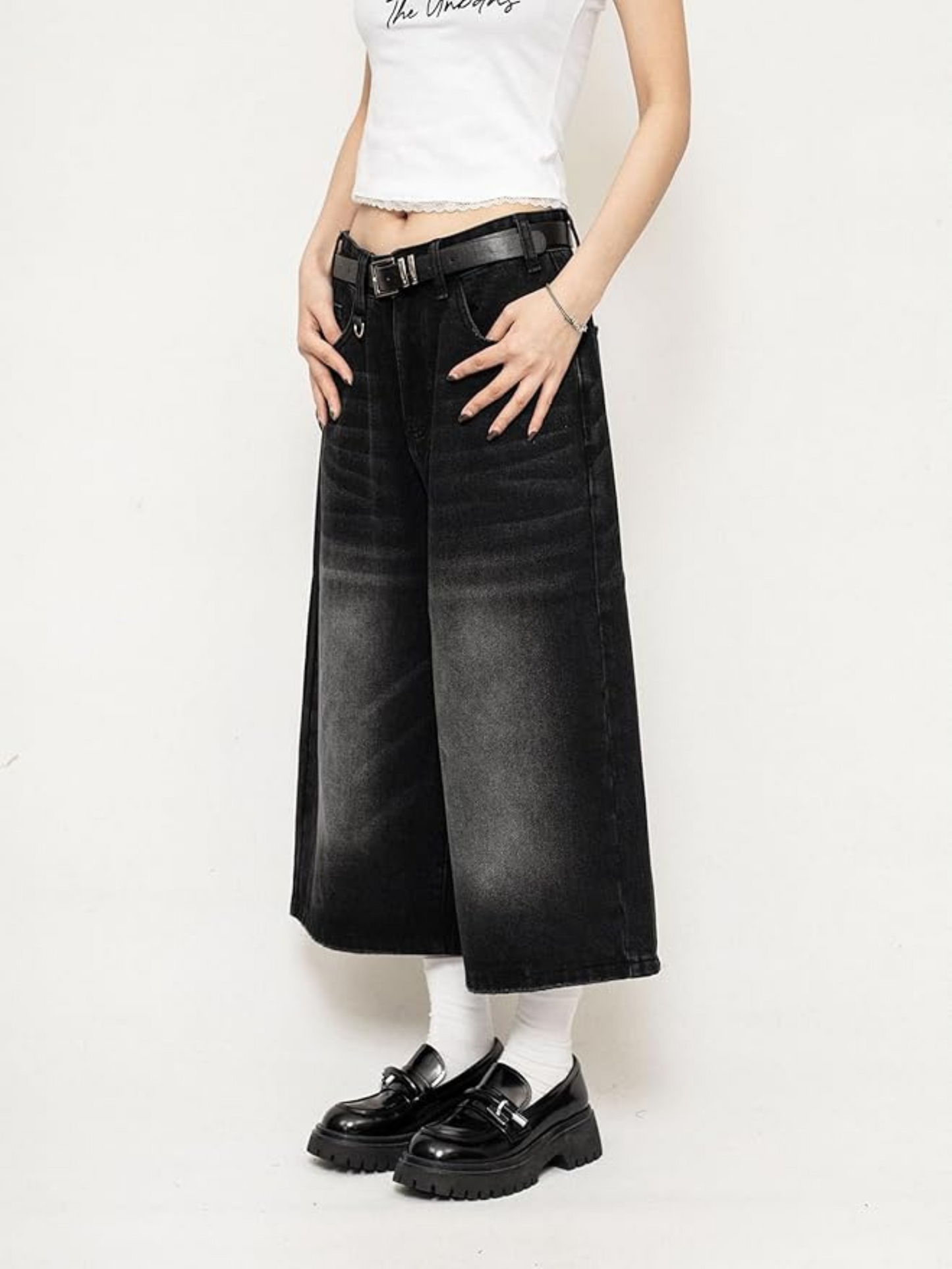 Wide-leg denim culotte dames – Rebel