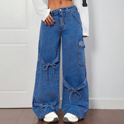 Wide-leg strikdetail jeans dames – Roxy