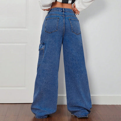 Wide-leg strikdetail jeans dames – Roxy