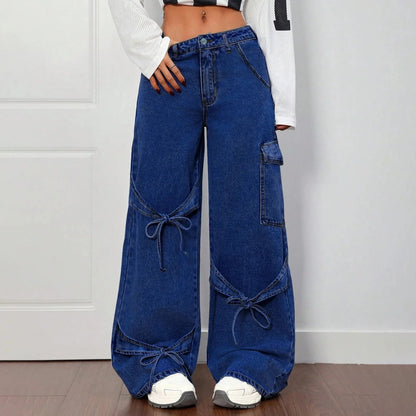 Wide-leg strikdetail jeans dames – Roxy