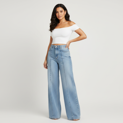 Wijde denim met hoge taille – Sevienne