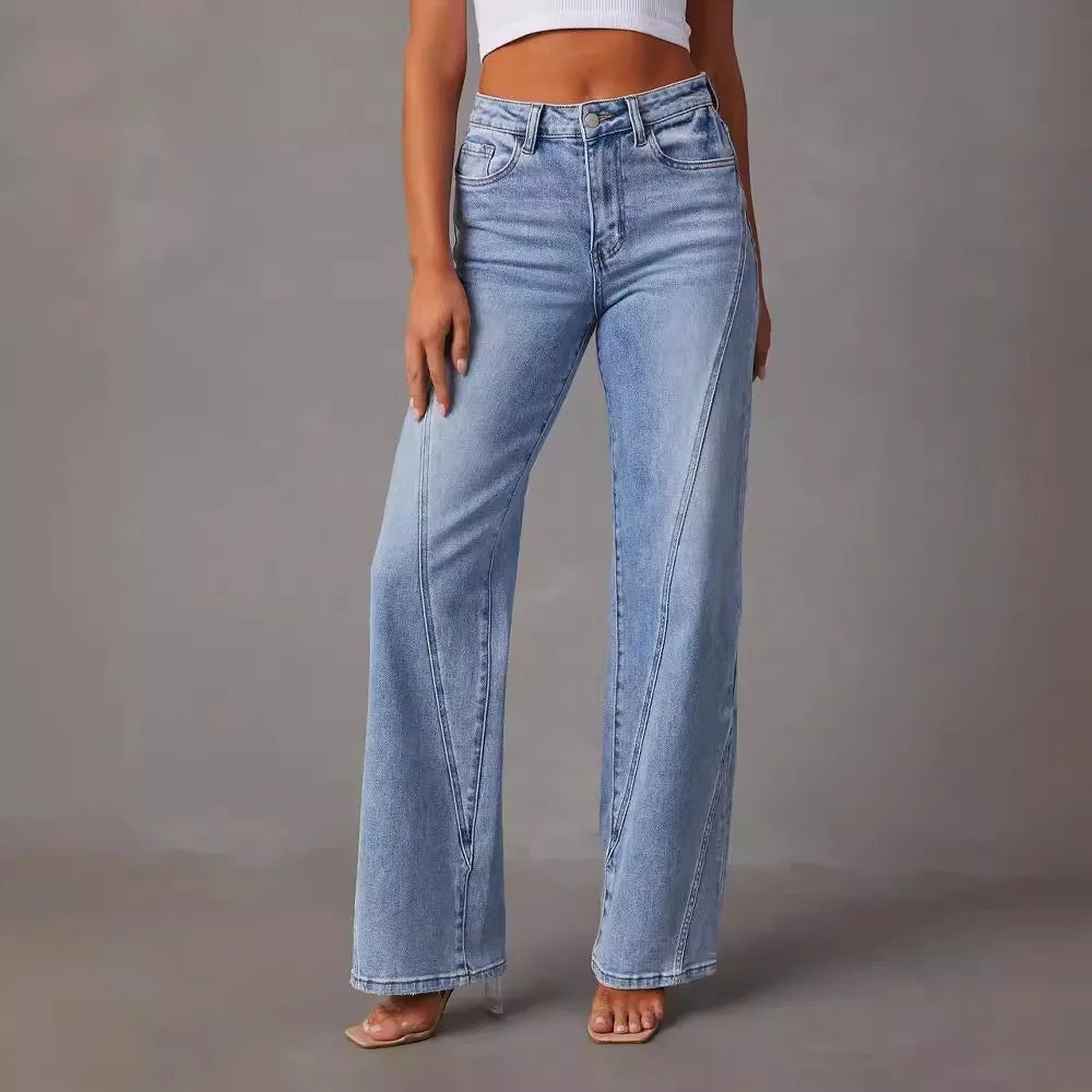 Wijde denim met hoge taille – Sevienne