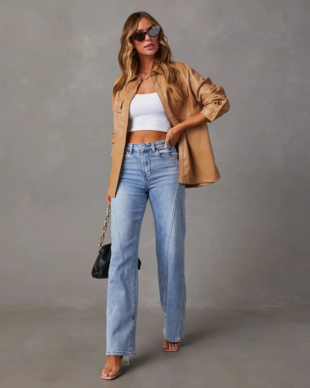 Wijde denim met hoge taille – Sevienne