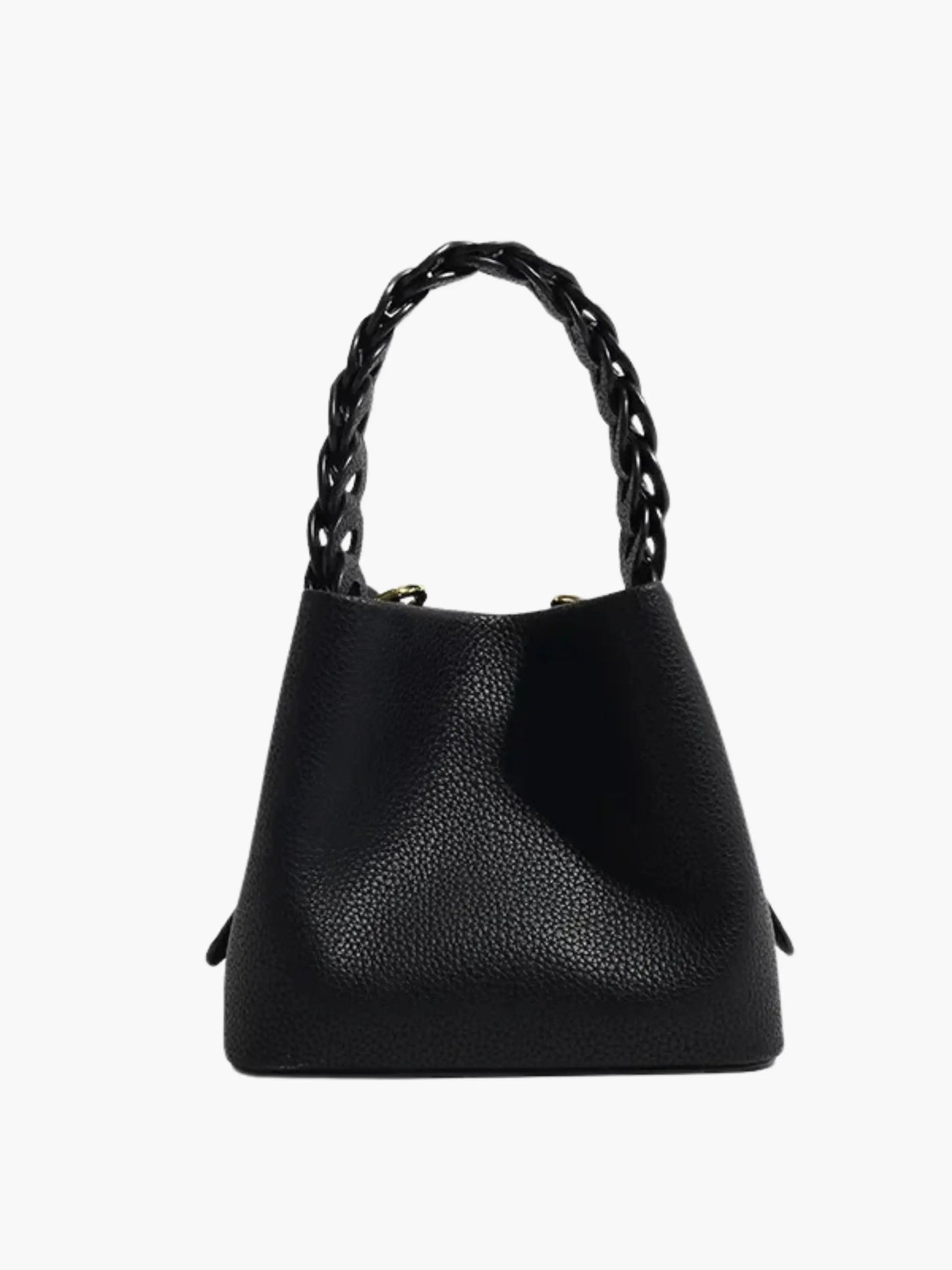 Yamina | Elegante gestructureerde handtas met gevlochten handvat
