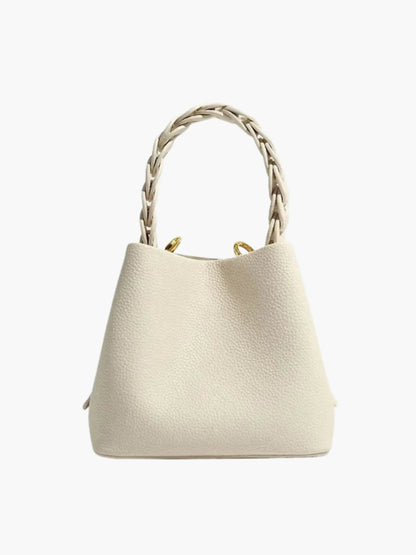 Yamina | Elegante gestructureerde handtas met gevlochten handvat