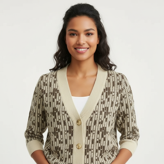 Zacht gebreid dames vest met knopen – Everlay