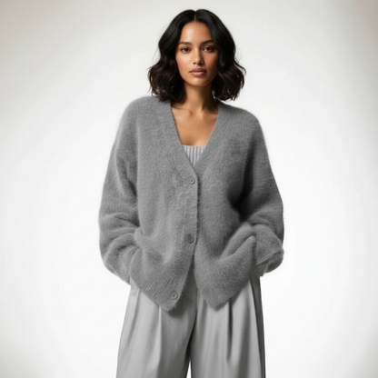 Zacht luxe gebreid damesvest met V-hals – Jennifer