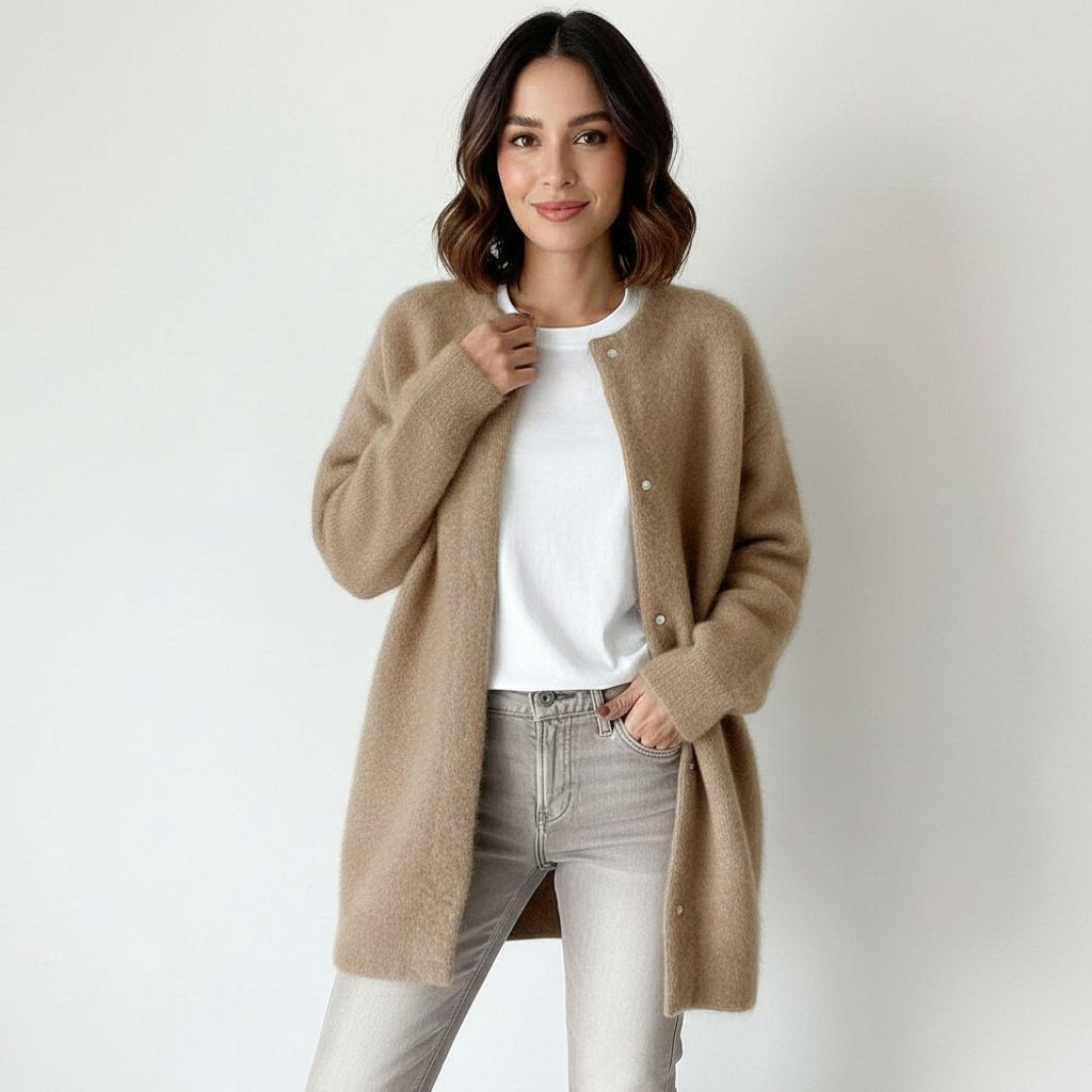 Zacht oversized dames vest met knoopsluiting – Aurélie
