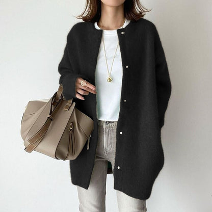 Zacht oversized dames vest met knoopsluiting – Aurélie