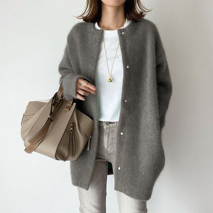 Zacht oversized dames vest met knoopsluiting – Aurélie
