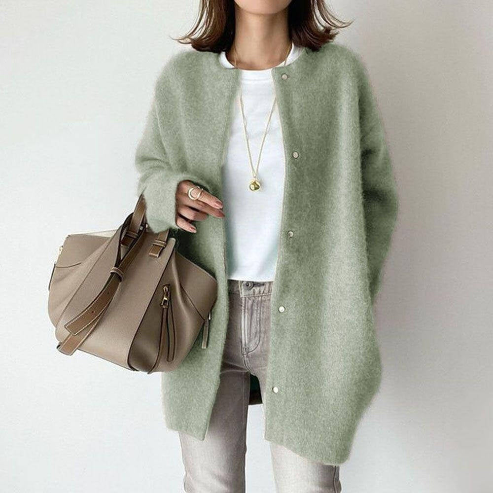 Zacht oversized dames vest met knoopsluiting – Aurélie