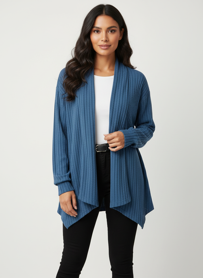 Zacht ribgebreid dames vest – Elysian