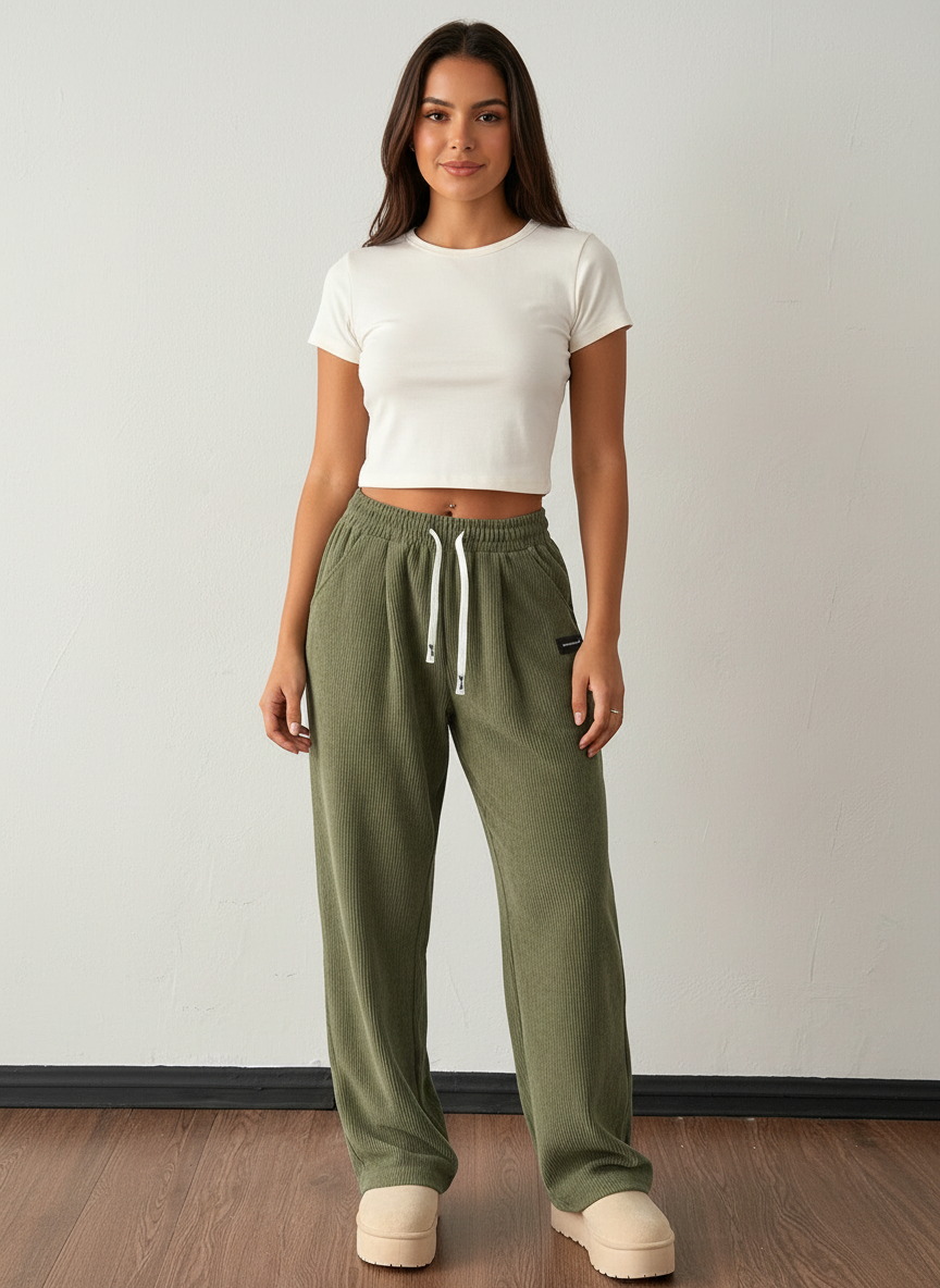 Zachte corduroy jogger dames – Raya