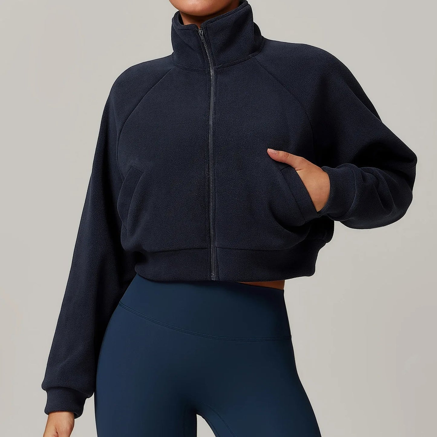 Zachte cropped fleece jas – Mila