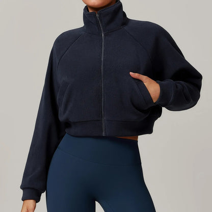 Zachte cropped fleece jas – Mila