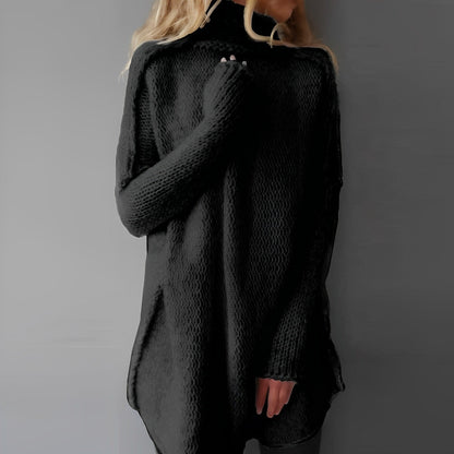 Zachte oversized dames grofgebreide coltrui