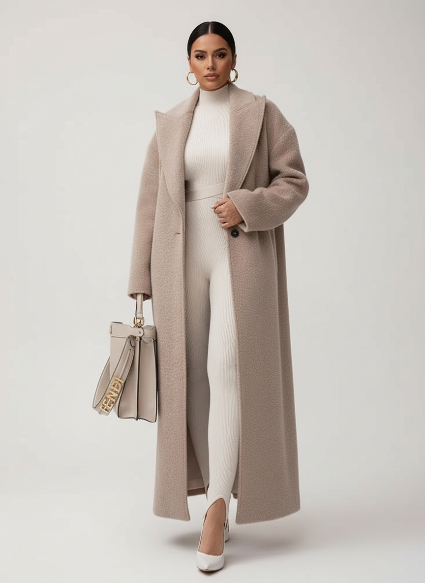 Zachte oversized lange jas