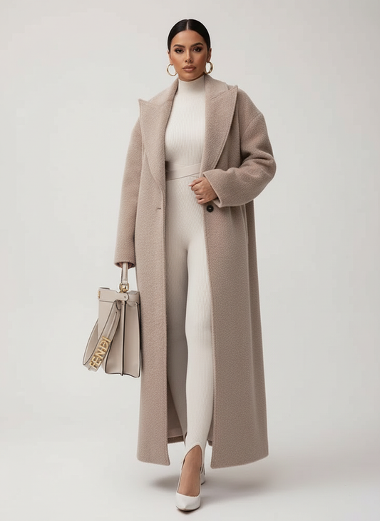 Zachte oversized lange jas