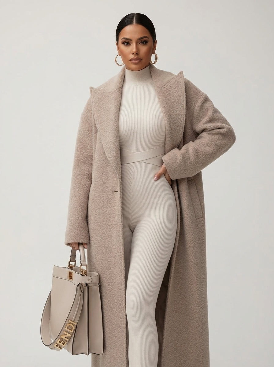 Zachte oversized lange jas