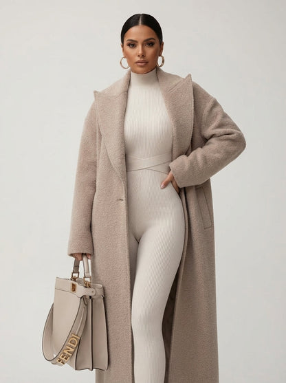 Zachte oversized lange jas