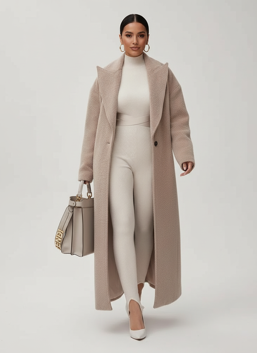 Zachte oversized lange jas